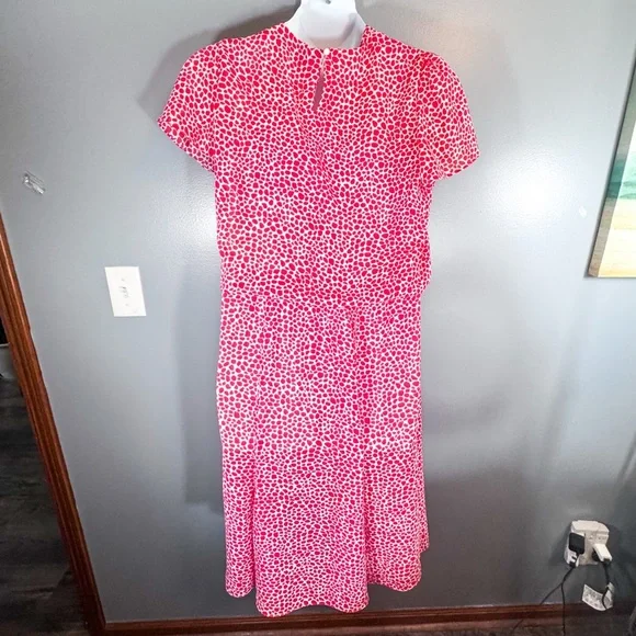 Joy Gordon Red & White Print Midi Dress Size 16 Short Sleeve Fit & Flare - Picture 6 of 11
